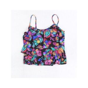 SWIM SOLUTIONS Women's Multi Color Full Triple Tiered Tankini Swimsuit Top 8